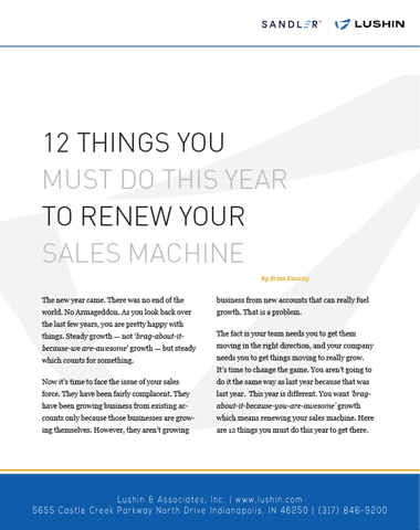 12 things you must do this year to renew your sales machine