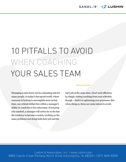 10 pitfalls to avoid when coaching your sales team cover